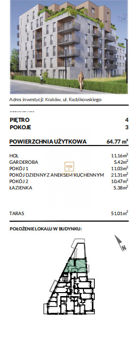 Mieszkanie Sprzedaż Kraków Kraków-Krowodrza Eliasza Radzikowskiego